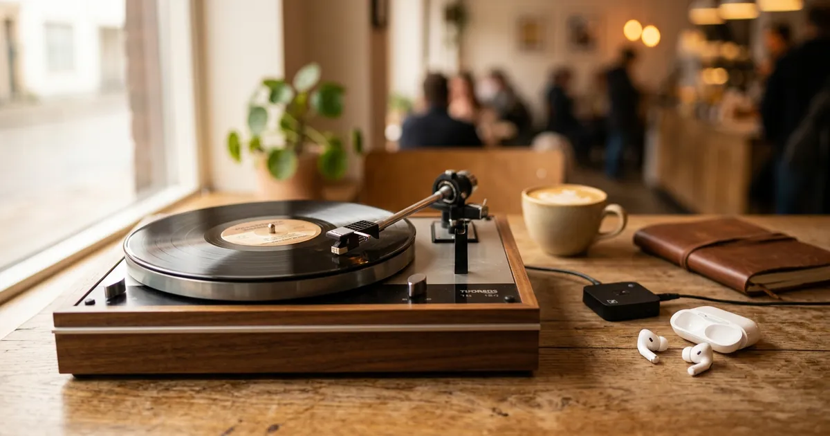 レコードプレーヤーにAirPodsを接続する方法｜Bluetoothトランスミッター活用